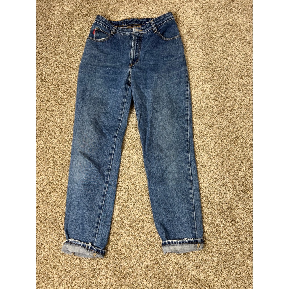 Vintage Bongo High Waisted Mom Jeans Medium Wash Tapered Leg 9-R Cotton Denim